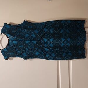 Worthington Teal and Black Lace Mini Dress